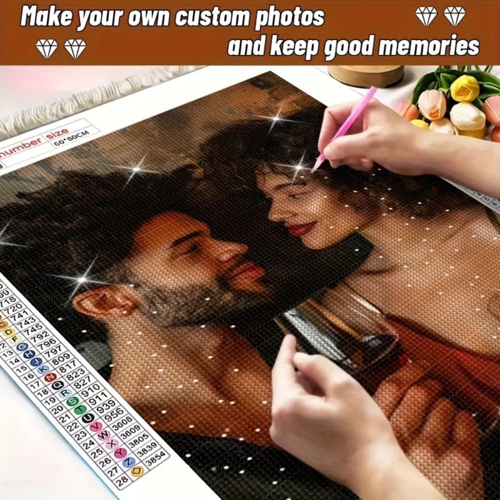 kit De Pintura De Diamante 5D Personalizado Para Adultos-Personalize Com Suas Próprias Fotos , Escolha Casais Amorosos ,
