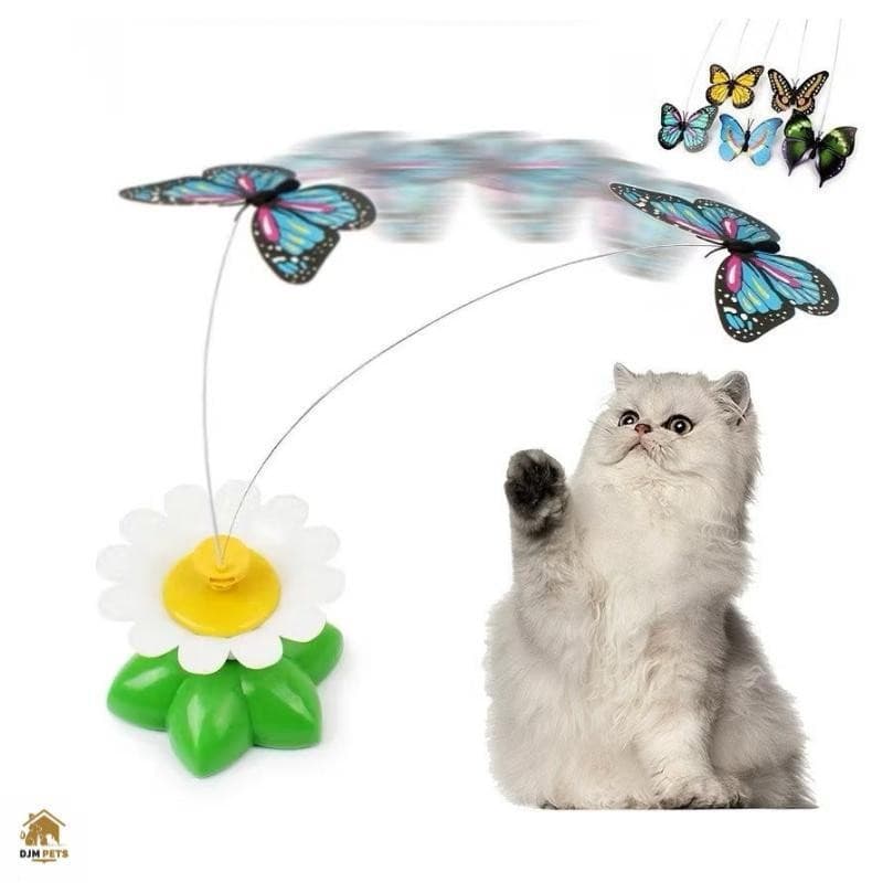 Brinquedo Interativo para Gatos - Borboleta Giratória Elétrica Automática, Brinquedo Divertido, Educativo e Atrativo par