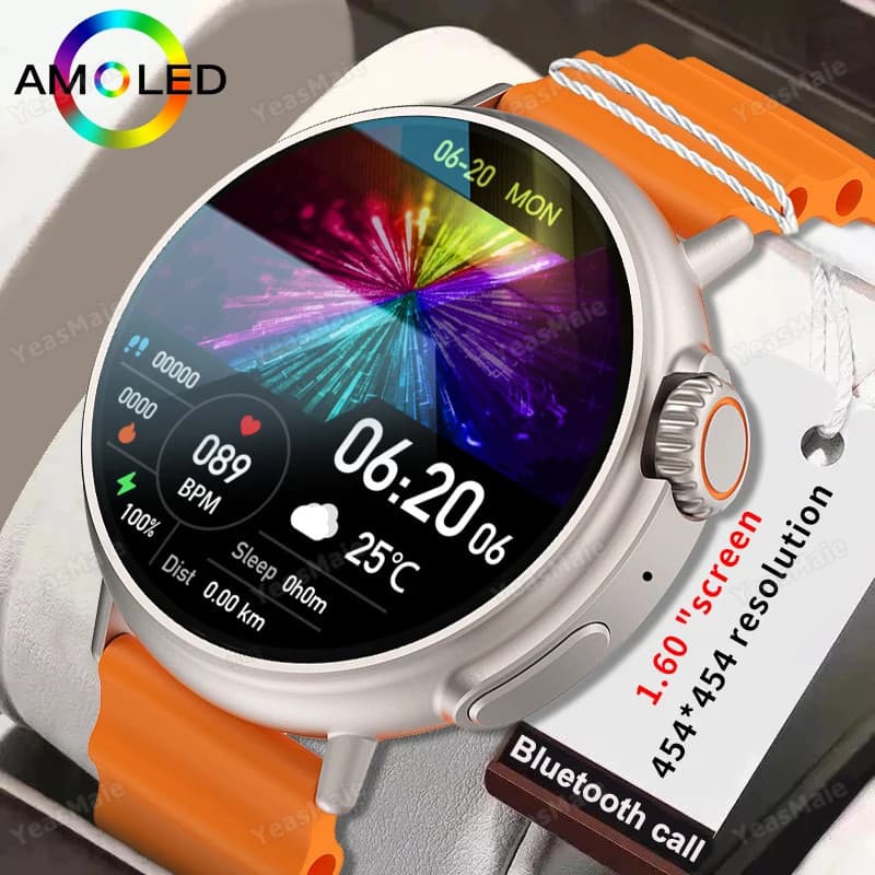 2024 Novo Relógio Smart Watch Ultra Series Mulheres Bluetooth Chamadas De Carregamento Sem Fio Pulseira AMOLED Smartwatch Homens IP68 À Prova D'água