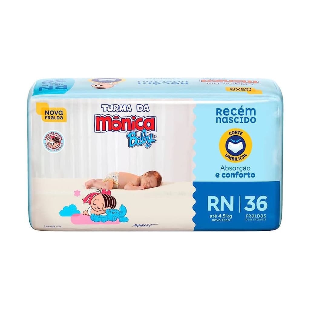 Fralda Turma da Mônica Jumbo RN 36 Unidades