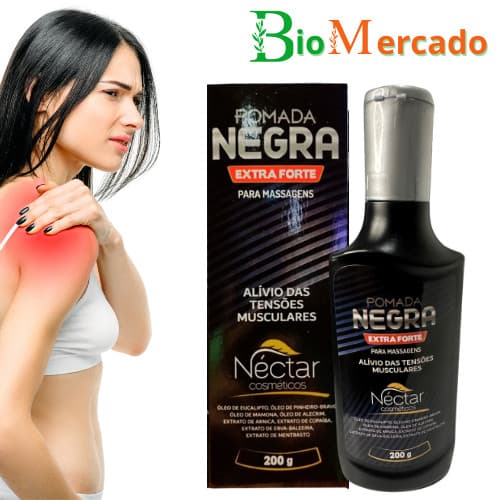 Kit 3 Unidades Pomada Negra Néctar Extraforte Massageadora  200g - Natural Original