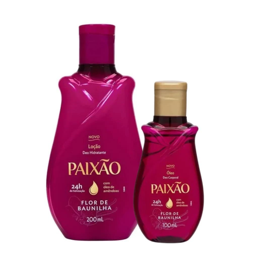 Kit Paixão Flor De Baunilha Loção Hidratante + Óleo Corporal Flor De Baunilha Com Ação Desodorante