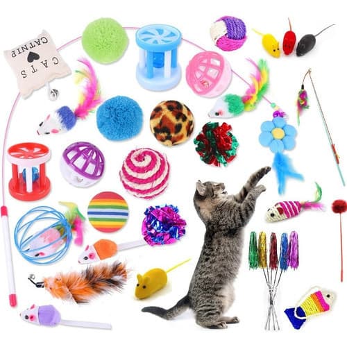 20 Brinquedos Para Gato Brinquedo Interativo Pet Shop Brinquedos e varinhas Preço Atacado