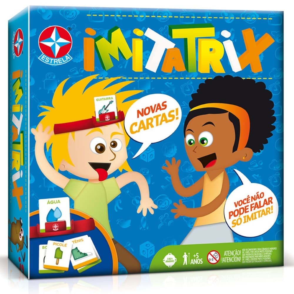 JOGO IMITATRIX ESTRELA TABULEIRO MESA ADVINHA CARTA MÍMICA PERGUNTA FAMÍLIA IMITAR CRIANÇA BRINQUEDO