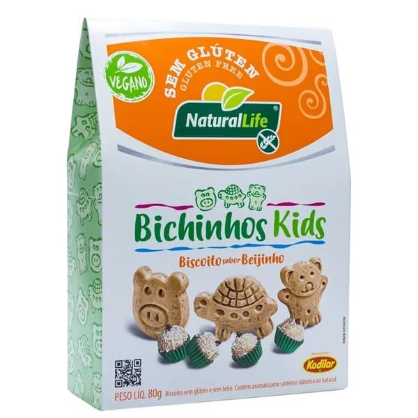 Bichinhos Kids Vegano Beijinho Kodilar 80g | Snack Infantil Saudável