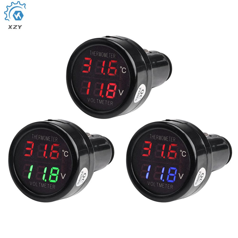 Tensão DC Digital-10 + 80 ° C Monitor De Temperatura Voltímetro De Bateria De Motocicleta De Carro Termômetro Multímetro De Teste De Voltagem