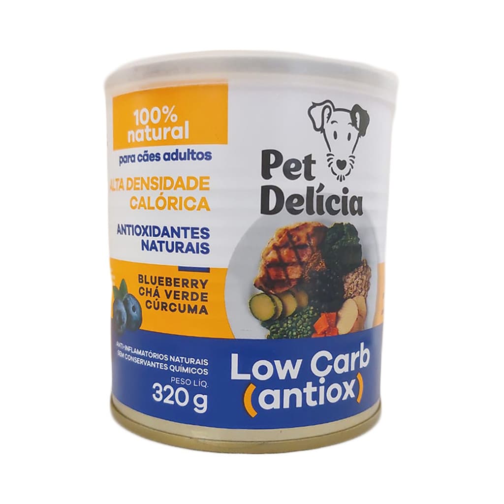 Ração Úmida Pet Delícia Cachorro Adulto Low Carb Antiox 320g