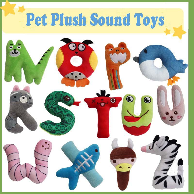 26 Alfabeto Animais Pet Formas De Brinquedos Interativos De Pelúcia De Brinquedo Cachorro