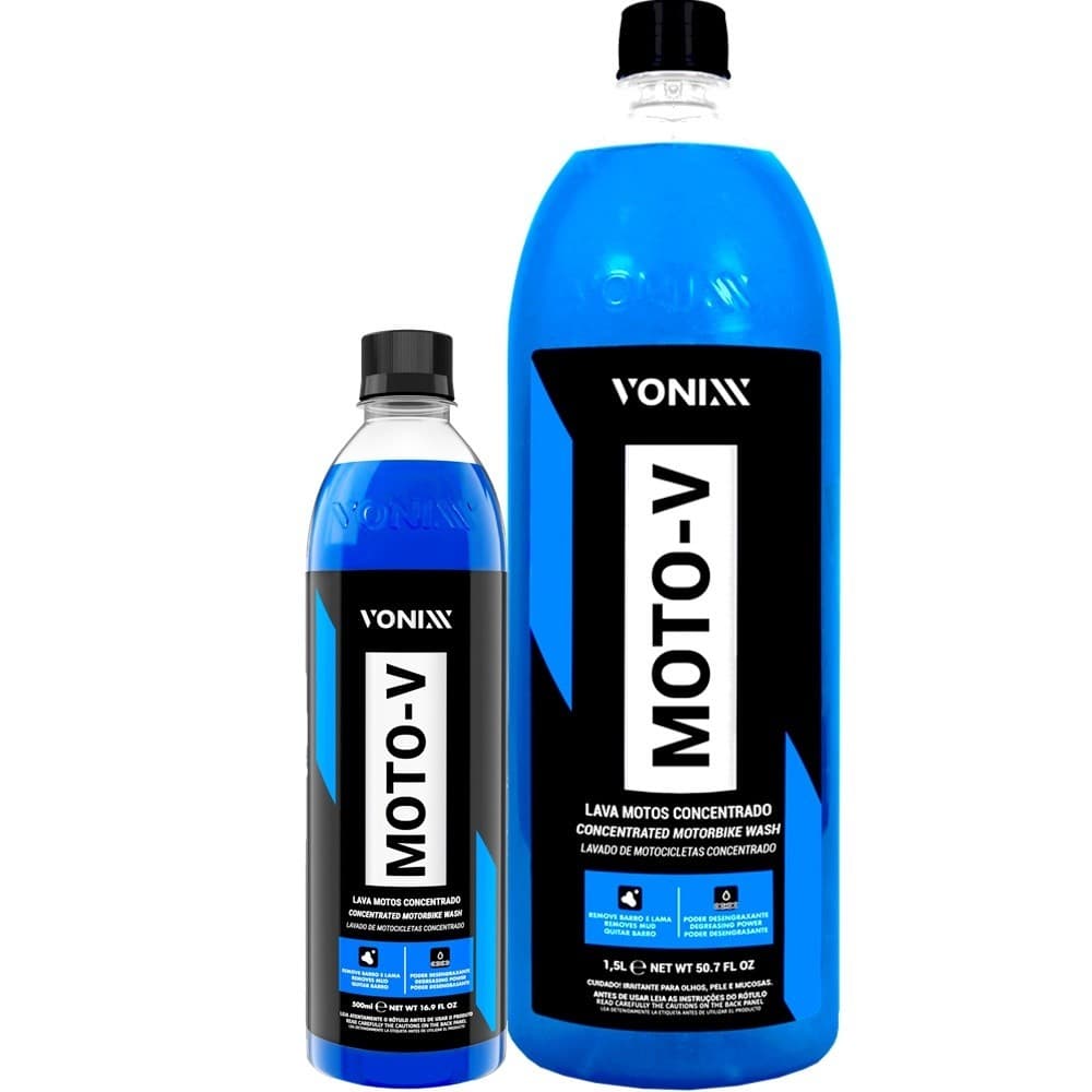 Moto-V Vonixx Shampoo Lava Motos Limpeza Alta Eficiencia Remove Graxa Barro Oleo Terra Detergente Automotivo Carro Bike Moto