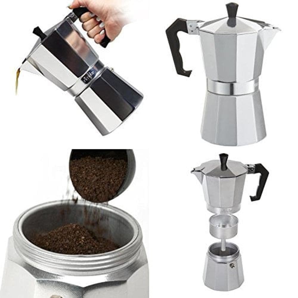 Cafeteira Italiana Moka Expresso Café Puro em Alumínio 3 Xícaras