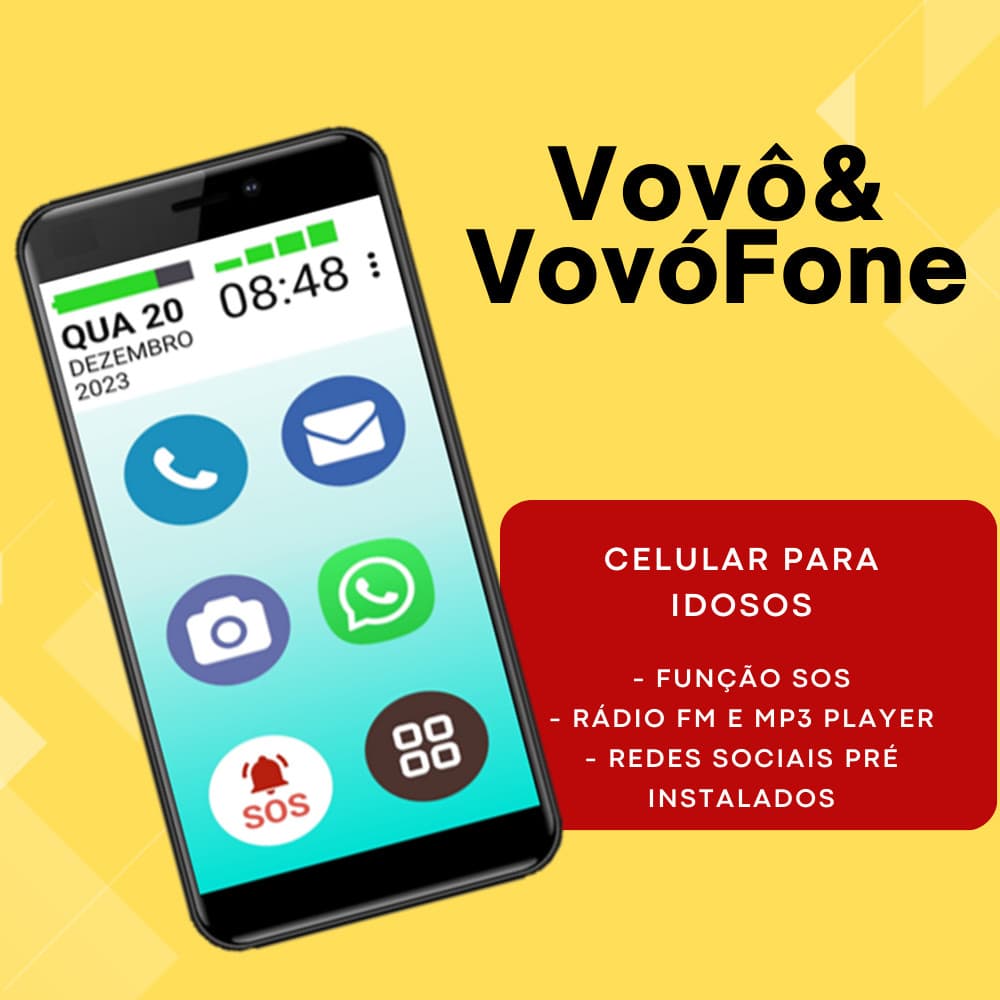VOVÔ&VOVÓFONE SAMSUNG 4G 128GB TELA 6.7 FAZ LIGAÇÃO DE VIDEO