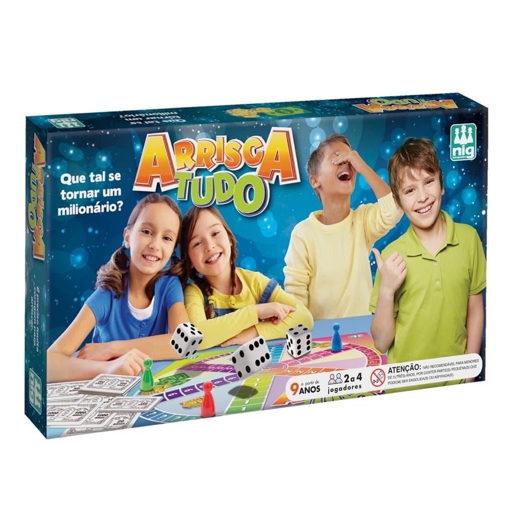 Tabuleiro Arrisca Tudo Jogo Divertido Em Familia Brinquedo Educativo Para Criancas - Nig Brinquedos