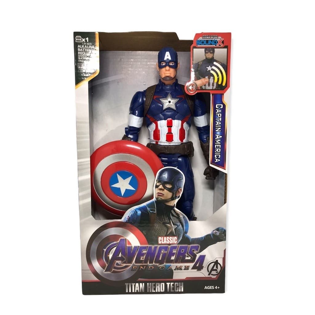 Boneco Avengers Vingadores Capitão América Musical Com Luz Articulado 30-Cm