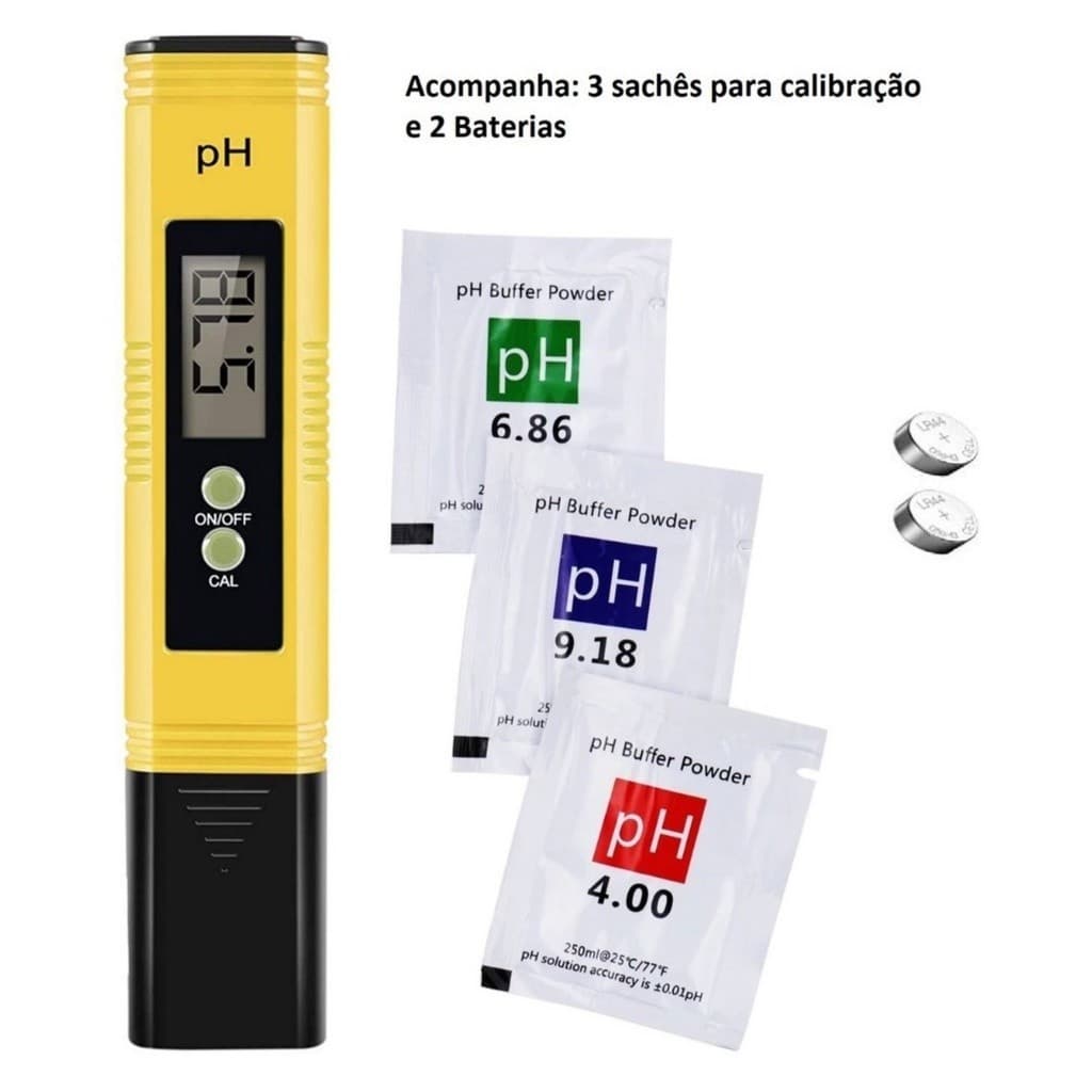 Medidor De Ph Digital Águas Doces Salgadas Aquários Piscinas Calibração Automática