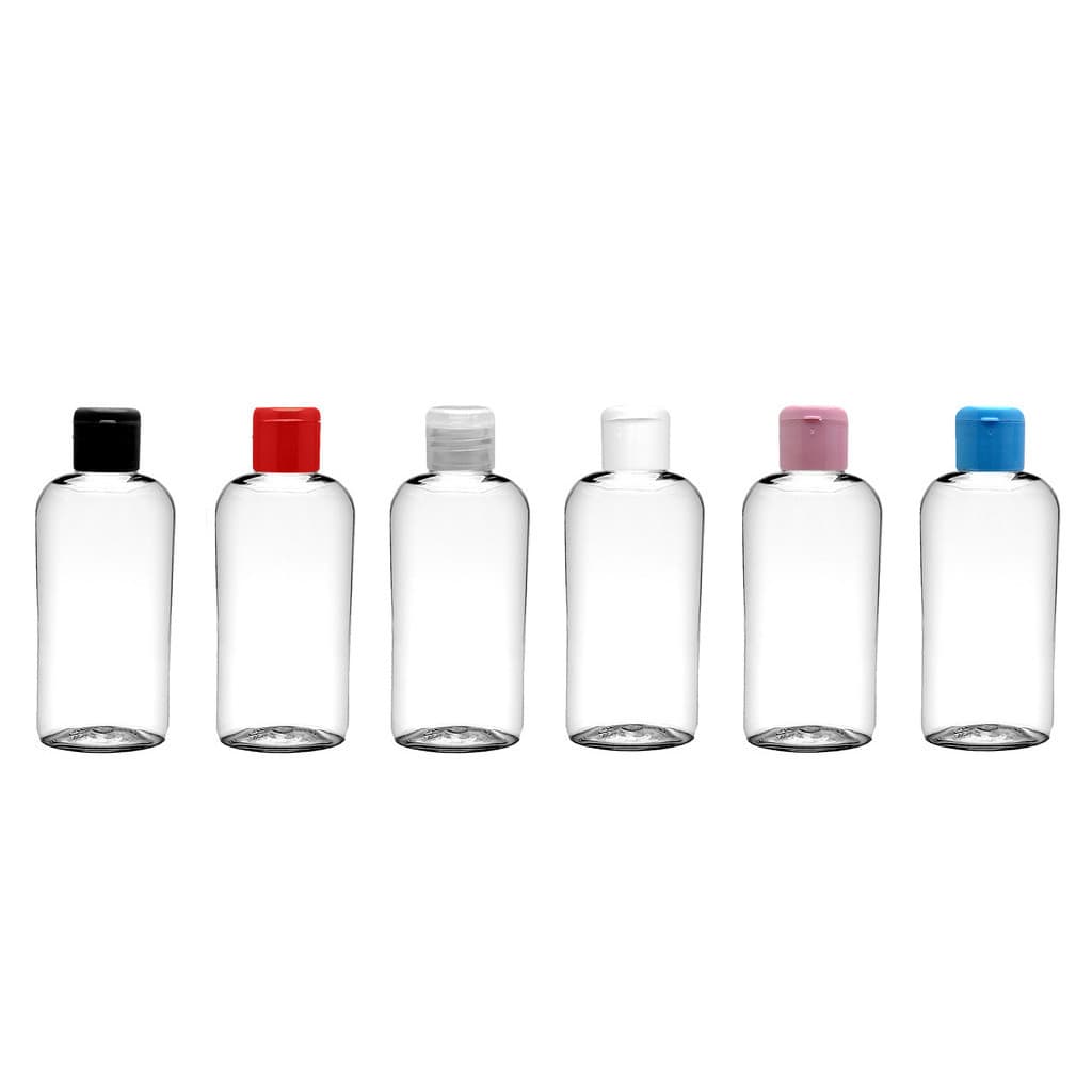 20 Frascos Plástico Pet 60 Ml Oval Tampa Flip Top para viagem sabonete líquido, álcool gel, cremes e shampoo
