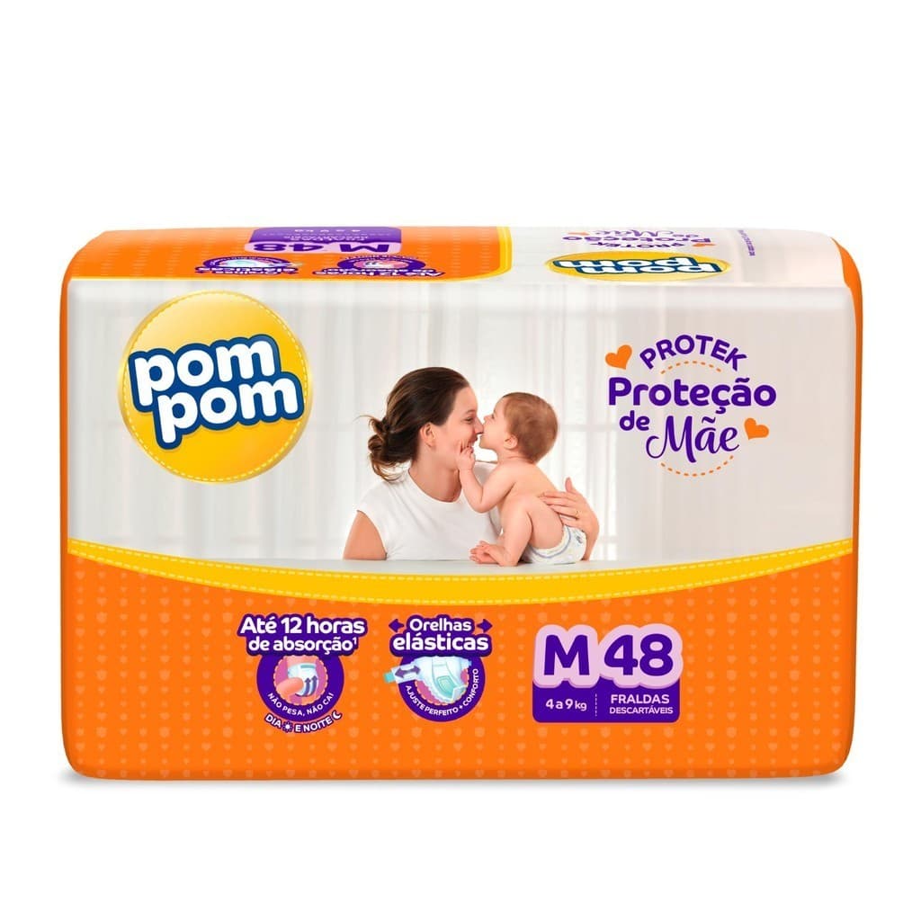 Fralda Pom Pom Derma Protek Mega M com 48un