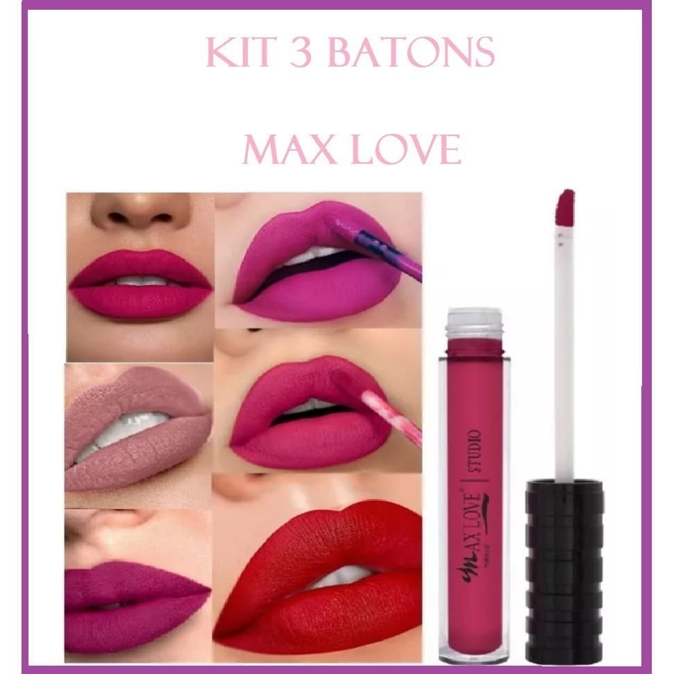 Jogo 3 Batons Liquido 24 e 30 Horas - Linhas Matte e Nude
