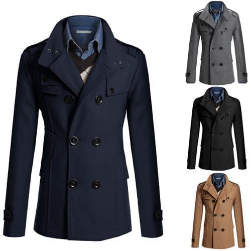 Sobretudo Inverno Jaqueta Masculino Longa Quebra-ventos Casaco Slim-fit
