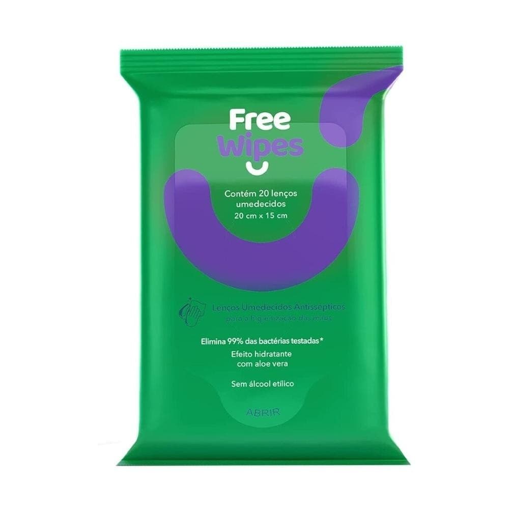 Lencos Umedecidos Free Wipes Antissepticos 20 Unidades