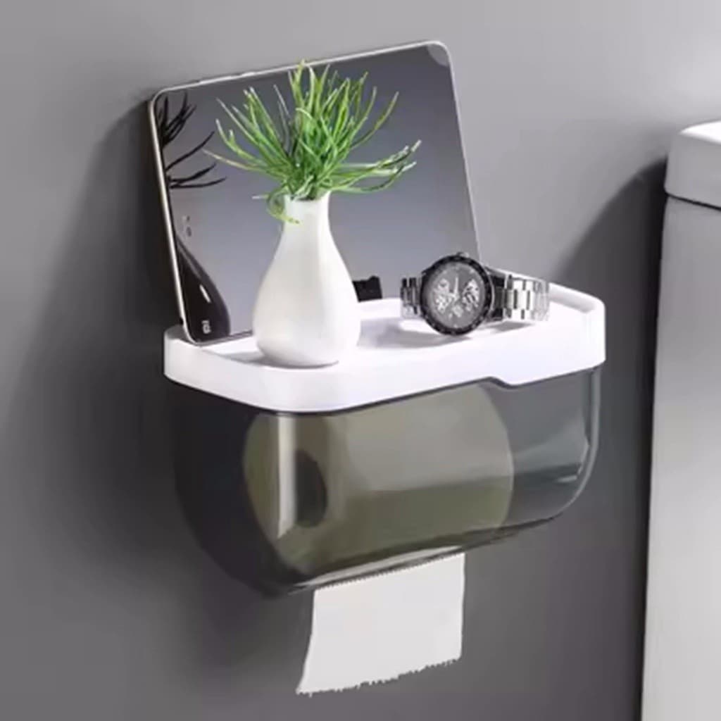 Suporte De Parede Banheiro/Caixa Organizadora Com Papel Higiênico/Sem Furar pronta entrega