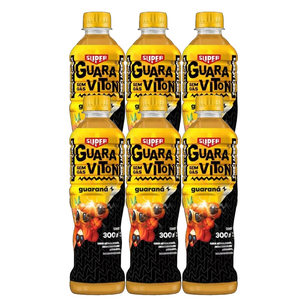 Super Guaraviton Guaraná sem gás 300ml 6 Unidades