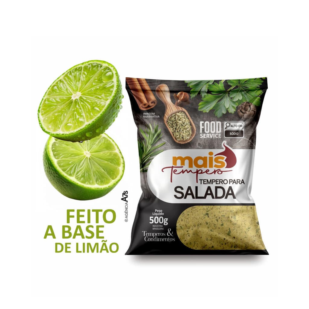 Tempero Para Saladas Com Essencia De Limão 500g Ou 1kg - Mais Tempero