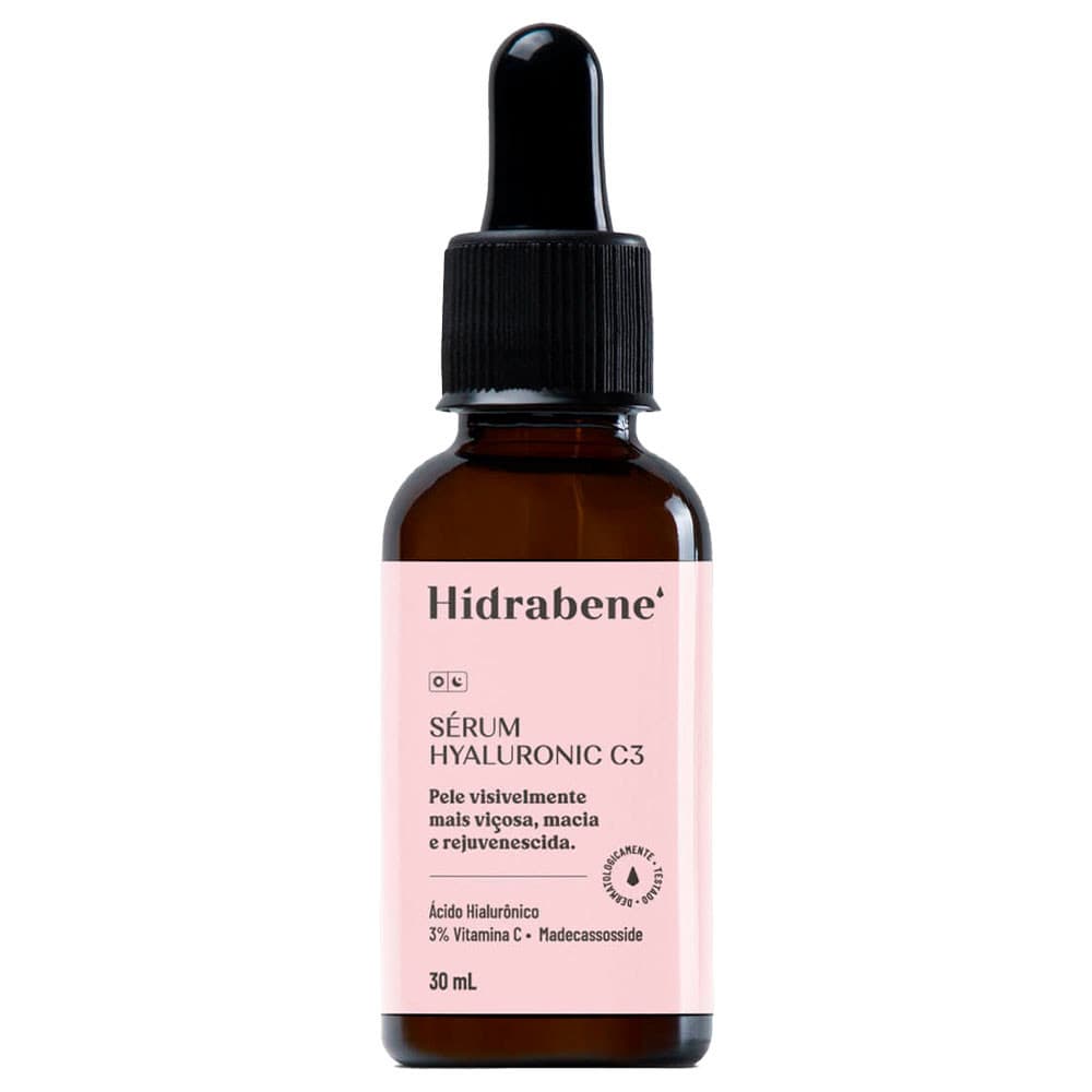 Sérum Facial Hyaluronic C3 30ml Vitaminas C 3% Ácido Hialurônico Madecassosside - Hidrabene