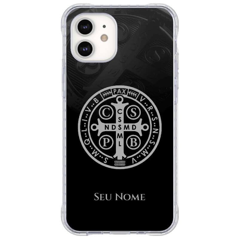 Capinha de Celular Medalha de São Bento com Nome - Diversos Celulares