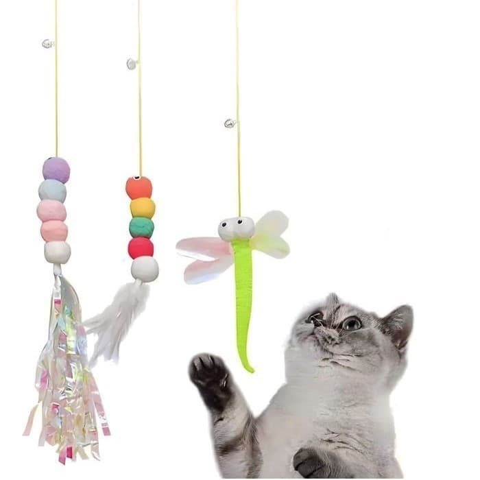 3 Brinquedo Gato Porta Suspenso Pendurar Na Porta Elástico