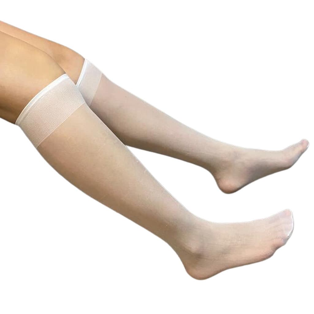 3 Pares de Meias 3 4 Social Fio 20 Feminino Cano Alto Poliamida Tamanho Unico Trabalho Dia a Dia Saia Vestido Neutro