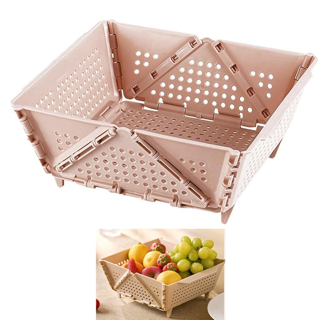 Cesta Secar Frutas Verduras Vegetais Fruteira Dobravel Cozinha Copa Casa Porta Objetos Organizador Multiuso Escorre Drena Comida Alimentos Multiuso