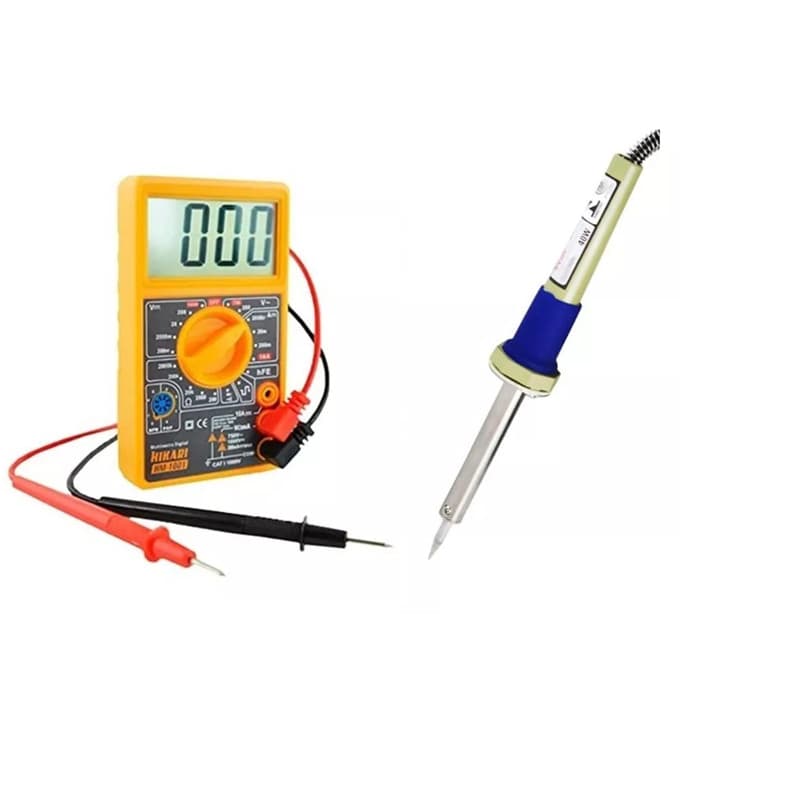 Kit Multímetro Digital Profissional Hikari + Ferro Solda Sc40