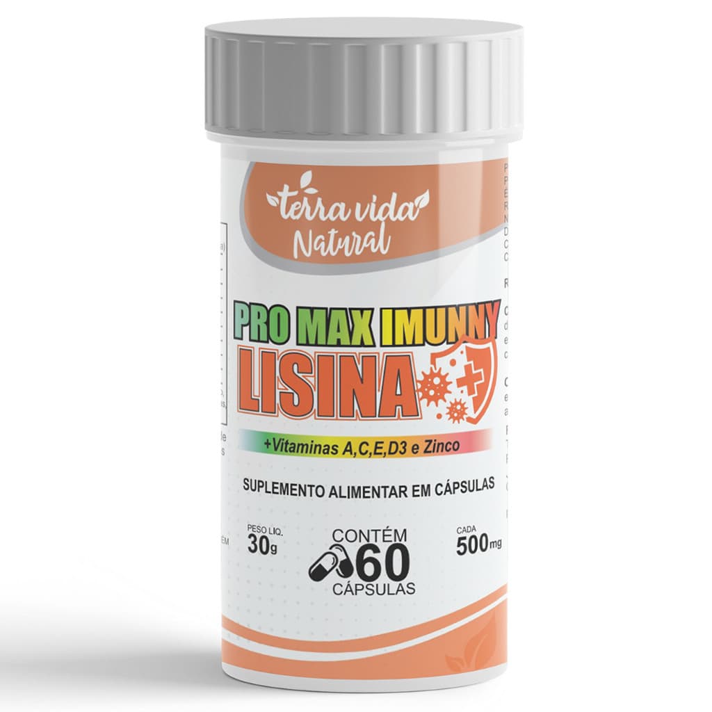 Lisina Com Vitaminas C,A,E,D3 e Zinco - Herpes