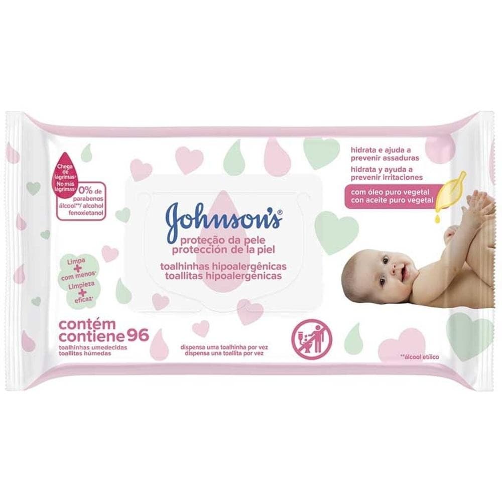 Lencos Umedecidos Johnson's Baby Protecao da Pele 96 Unidades