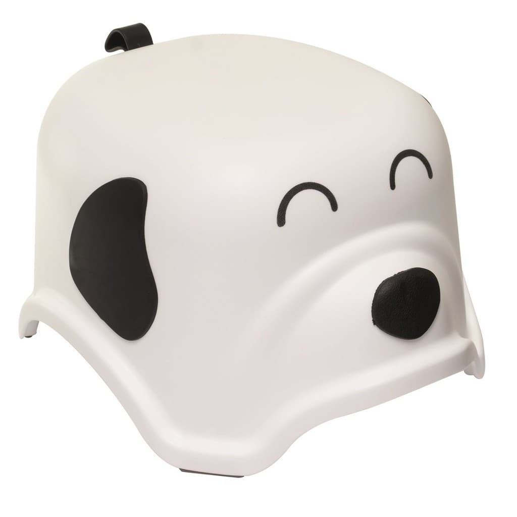 Banquinho Degrau Infantil Antiderrapante Cachorrinho Branco Suporta até 80kg KaBaby