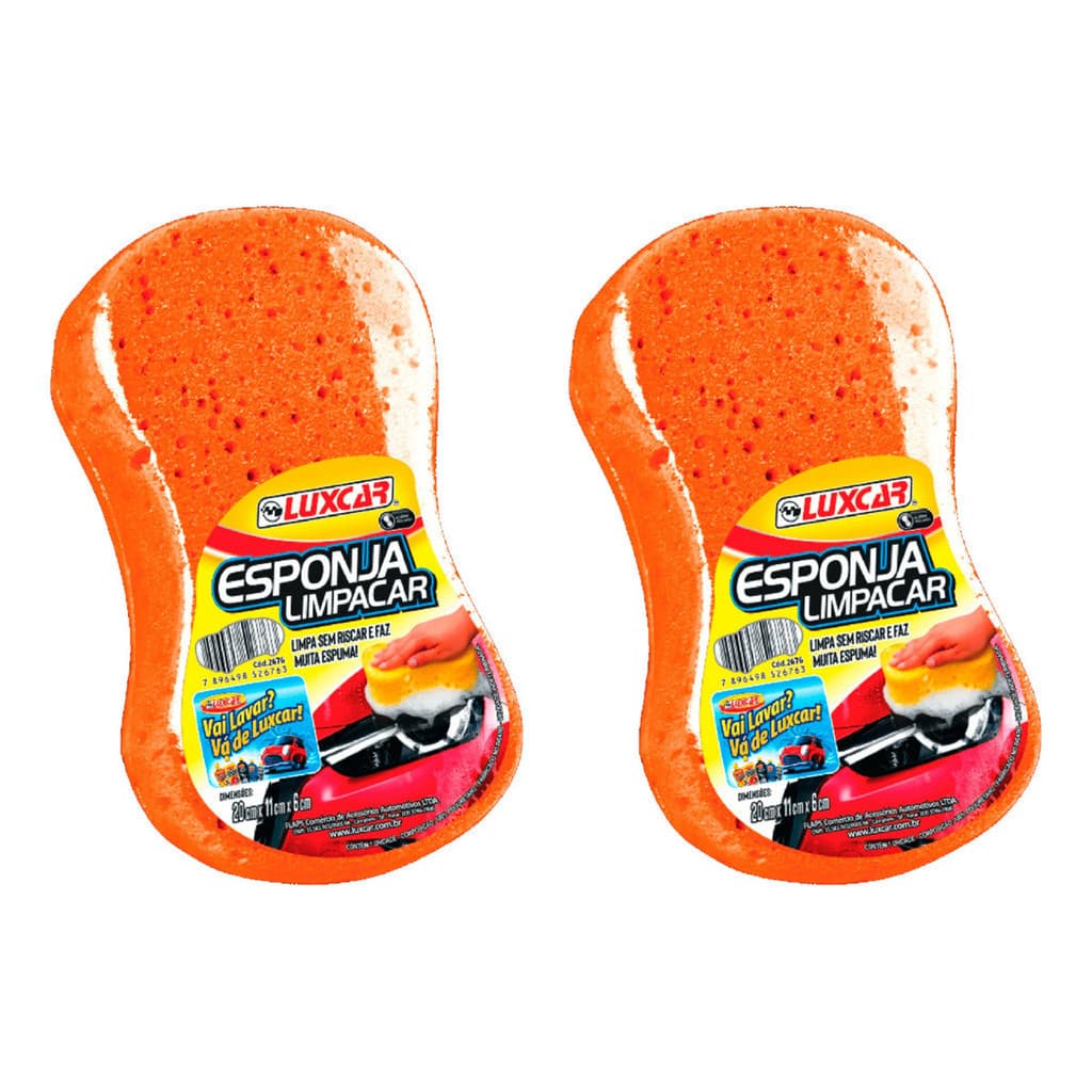 Kit 2 Esponja Limpeza Automotiva Carro Moto Limpa S/ Riscar