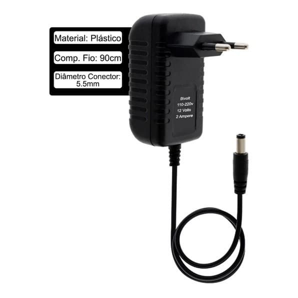 Fonte Bivolt 12V 3A Estabilizada Plug P4 | Uso Universal para Eletrônicos