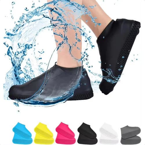Capa Chuva Sapato Tênis Moto Protetor Silicone Calçado Top Para Máxima Proteção Pés Motoqueiro Motoboy Unissex Galocha Cano Longo Versátil Durável Flexível Leve Impermeável Antiderrapante Resistente Lavar Quintal Banheiro Água Lama Colorido Jovem Adulto