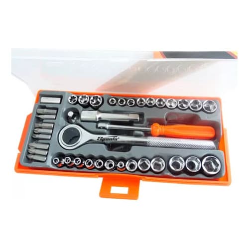 Kit Chaves Jogo Catraca Soquetes 40 Pçs Maleta - 13565