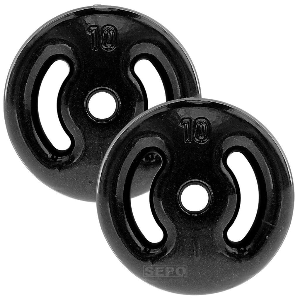 Kit 20kg com 2 Anilhas 10kg Emborrachadas Musculação Academia e Treino em Casa