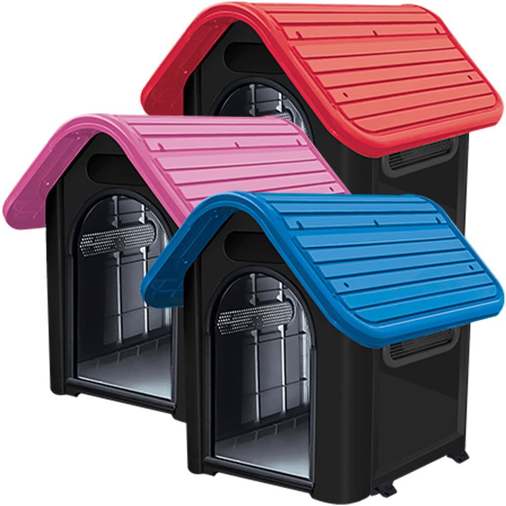 Casinha Porte Pequeno  Casa Cachorro Plástico Protege Dog Home N2 Black Mec Pet
