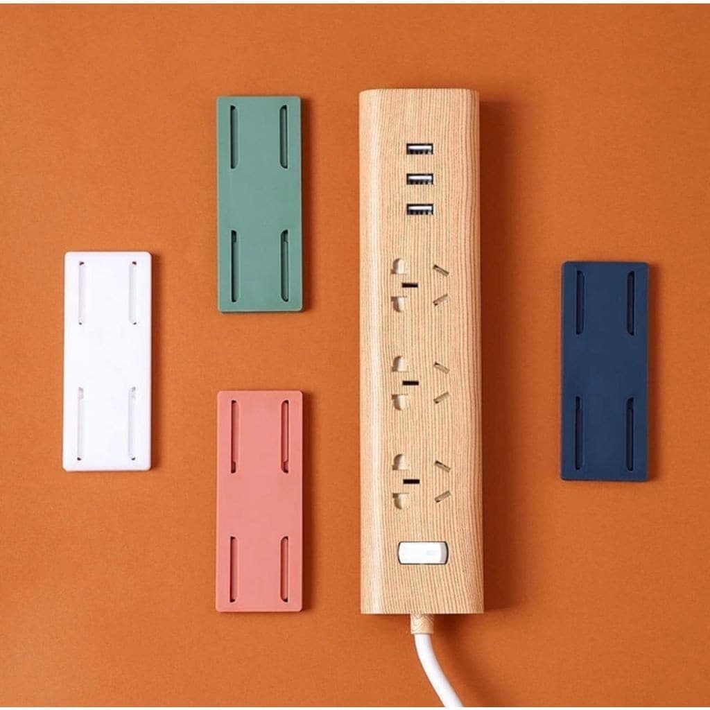 Kit 4 Peças Autoadesivos Plugue Para Parede Montagem Em Prateleira De Armazenamento De Tomada Escritório Cores Aleatória