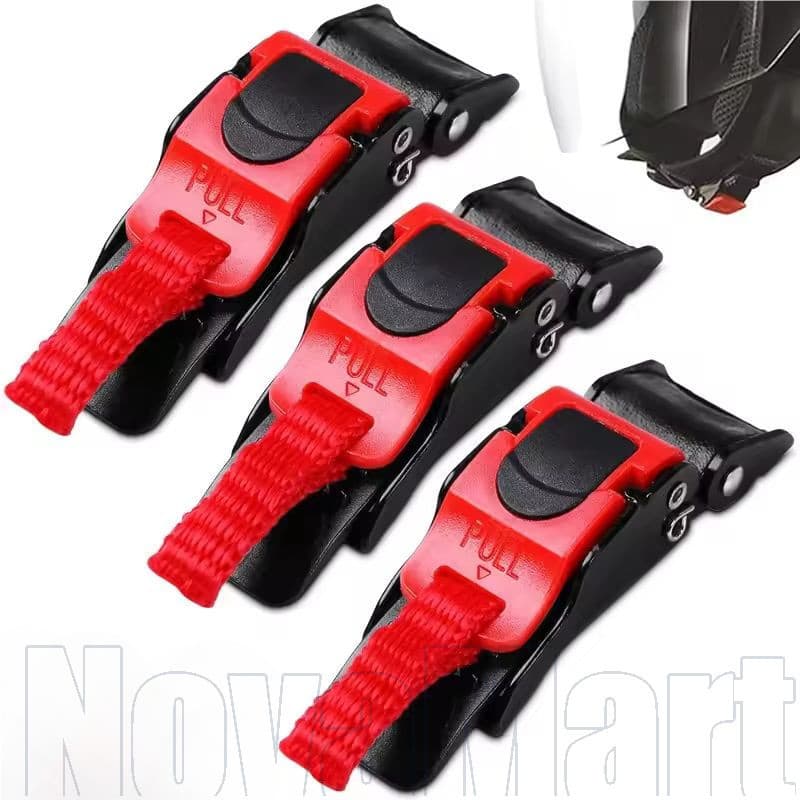 Fivelas De Tração De Plástico Vermelho Para Capacete De Motocicleta-Scooter Bicicleta Moto Acessórios De Ciclismo-Fivela