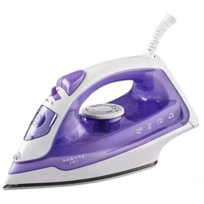 Ferro De Passar A Vapor Sokany 1600w Antiaderente 190ml Azul 127v