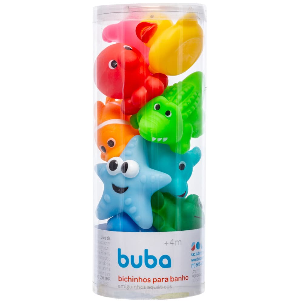 Brinquedo De Banho Bichinhos De Banho Buba Kit 10 Amiguinhos Aquáticos Banheira Brinquedo de Água