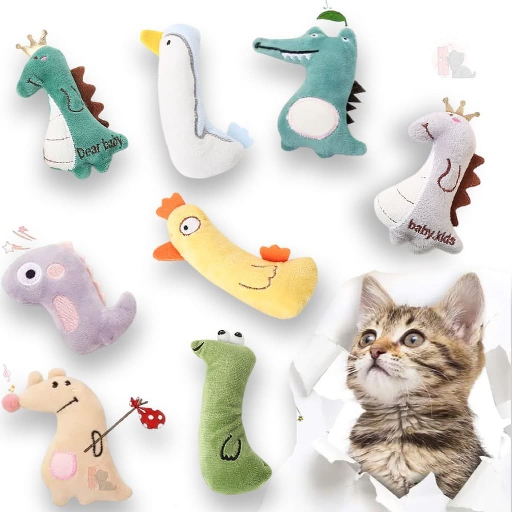 Kit 5 Brinquedos Pelúcias Com Catnip Brinquedo Pet para Gatos Bichinhos engraçados