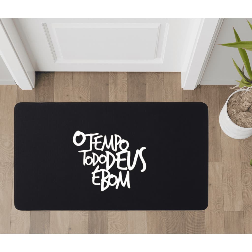 Tapete Para Porta De Entrada Quarto Sala Casa Antiderrapante O Tempo Todo Deus É Bom