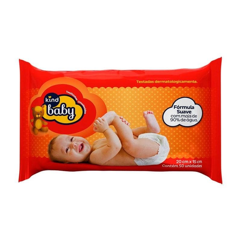 Toalhas Umedecidas Infantil Kind Baby 50 Unidades