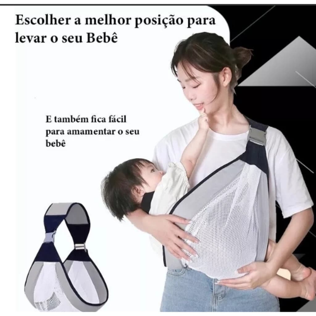 ofeetas Sling Carregador Bebê Criança Lateral Maternidade Suporte Ombro Dobrável Respirável  |Porta-bebés de malha | Carrinho de bebê científico, envoltório de 0 a 36 meses Carrinho de bebê com alça de ombro grossa Generic Ajustável Até 18 Kg