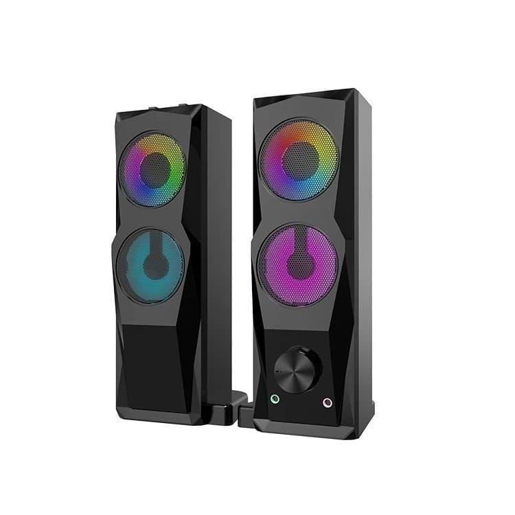 Caixa de Som Pc Gamer Led Caixinha Notebook Subwoofer USB